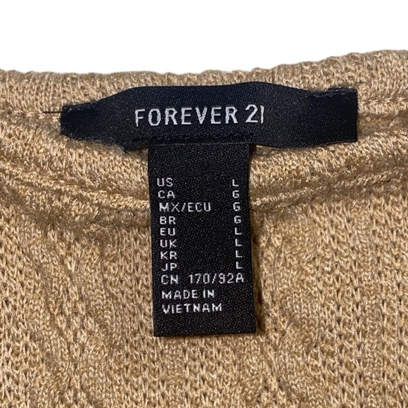 Forever 21 Tan Crop Knit Tank Top, Size Large - Picture 5 of 9